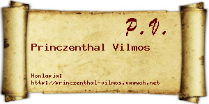 Princzenthal Vilmos névjegykártya