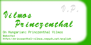 vilmos princzenthal business card